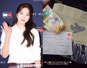 ‘정현규♥’ 성해은, 팬에게 받은 선물 인증…“승무원 분들 감사”