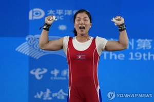 [아시안게임] 북한역도 여자 49㎏급 리성금·55㎏급 강현경 세계신으로 우승(종합)