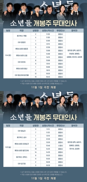 &apos;소년들&apos;, 영화 개봉주 무대인사 일정…설경구-허성태-염혜란 참석