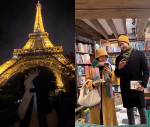 다니엘 헤니♥루 쿠마가이, 파리 에펠탑서 로맨틱한 키스…부러운 신혼생활