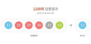 제1100회 로또당첨번호조회(1보)