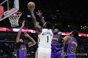 NBA 레이커스, 우울한 한해 마무리…인시즌토너먼트 후 11G 8패