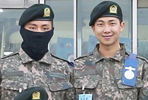 방탄소년단 RM-뷔, 훈련소 근황 포착…늠름한 국군 장병