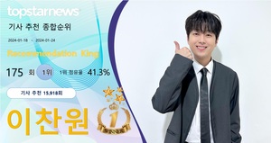 이찬원, 기사 추천 15,918회 받으며 175회째 1위…박서진·영탁·진해성·임영웅 TOP5[독자추천]