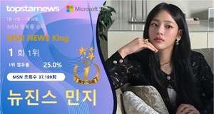 뉴진스 민지, MSN 조회수 37,189회로 첫 1위…방탄소년단 정국·이찬원·현아·에스파 카리나 TOP5[MSN 열독 순위]