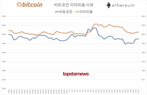 국내 가상화폐 코인 하루 거래규모 4조 2,005억원…비트코인 시세 -0.05%↓ 이더리움 0.48%↑