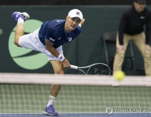 한국, 데이비스컵 테니스 첫날 캐나다에 0-2 열세