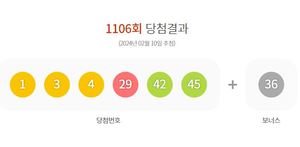 제1106회 로또당첨번호조회(1보)