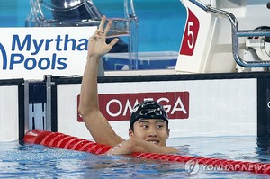 황선우, 남자 자유형 100ｍ 5위…중국 판잔러가 우승