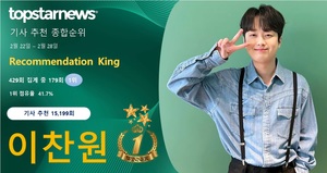 이찬원, 기사 추천 15,199회 받으며 179회째 1위…박서진·임영웅·영탁·진해성 TOP5[독자추천]