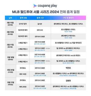 MLB 월드투어 서울시리즈, 중계 일정 공개…에스파-(여자)아이들 축하무대