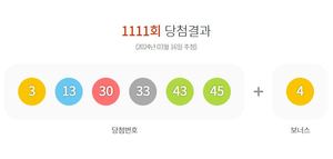 제1111회 로또당첨번호조회 및 통계(1보)