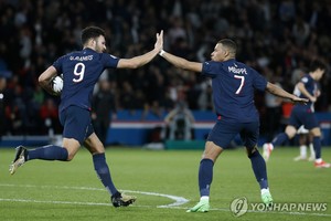 PSG, &apos;꼴찌&apos; 클레르몽과 1-1 무승부…하무스 천금 동점골