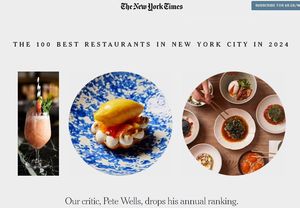 뉴욕타임스 선정 &apos;2024년 뉴욕 최고의 레스토랑&apos;, 한식당 7곳 선정