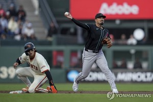 이정후, 멀티히트로 10경기 연속안타…한국 MLB 첫시즌 최장타이(종합)