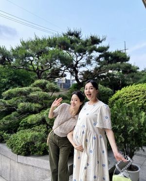 아유미, 만삭 D라인 공개…"몸 크기 차이 어쩔거야"