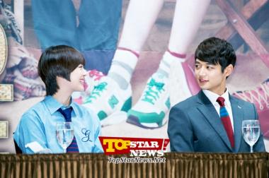 Sulli and Min Ho looking at each other, and just smirks…&apos;To the Beautiful You&apos; Production Report Conference [KDRAMA]