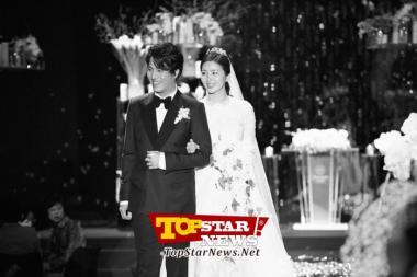 한재석-박솔미, 결혼식 본식 사진 공개 ‘행복한 신랑신부’