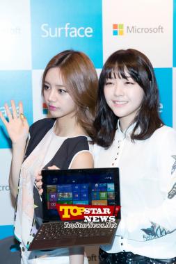 Hyeri y Minah de Girl&apos;s Day, "Unas chicas estupendas" … Evento "MS Surface Preview" [KSTAR PHOTO]