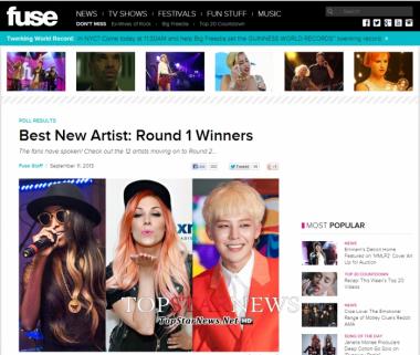 지드래곤(G-Dragon), 미국 FUSE TV ‘베스트 뉴 아티스트’ 선정