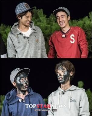 ‘1박 2일’ 정준영-로이킴, ‘시커먼스’ 변신 ‘데칼코마니 인증’