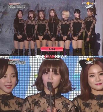 ‘가온차트 어워즈’ 에이오에이(AOA), 핫 퍼포먼스 수상…‘블랙 캣우먼’ 눈길