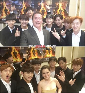 비투비(BTOB), ‘터미네이터’ 아놀드 슈월제네거와 인증샷 공개…‘이목집중’