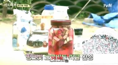 ‘삼시세끼’ 옥택연, 핑크빛 피클 완성…‘요리 솜씨가 늘어가네’