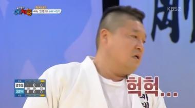 ‘우리동네 예체능’ 강호동, 인피니트-러블리즈 매니저 이훈석에게 ‘한판승’…‘크흐’