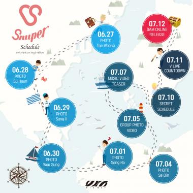스누퍼(SNUPER), 7월 컴백 앞두고 ‘지도 포스터’ 공개…‘타이틀 곡명은 너=천국’