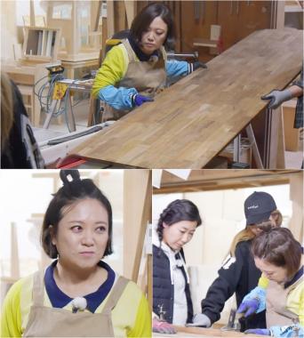 ‘언니들의 슬램덩크’ 김숙-라미란, 원목 테이블 만들기 도전… ‘환상의 톱 복식’