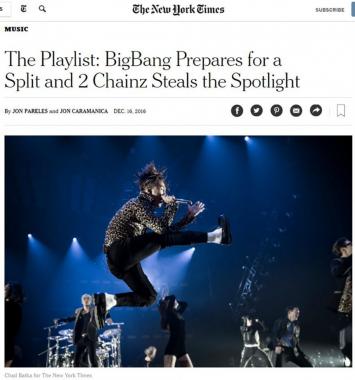 빅뱅(BIGBANG), ‘에라 모르겠다’ 美 뉴욕타임즈 ‘이주의 주목할 노래’ 선정…‘대세 입증’