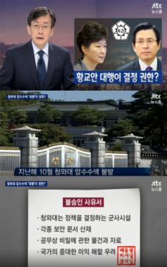 [방송리뷰] ‘뉴스룸’, “박근혜 대통령 수사, 황교안에게 달렸다?”…‘현 청와대 지휘자는 권한대행’