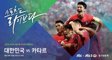 JTBC, ‘2018 러시아 월드컵 아시아 최종예선’ 카타르전 생중계 나선다