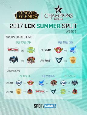 SKT T1 VS 아프리카 프릭스, 롤챔스 서머 3주차 13일 시작