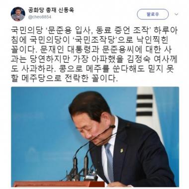 신동욱, 문준용 제보 조작 사실에 “하루 아침에 국민조작당으로 낙인찍힌 꼴”