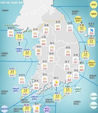 주간날씨, 중부지방 장마전선의 영향으로 29일 비와… ‘우산필수’