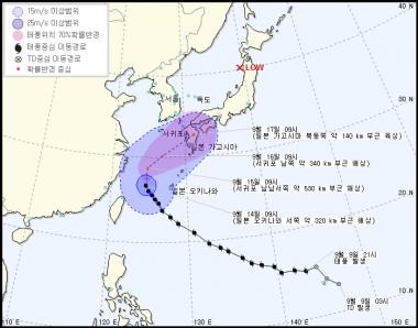 태풍 ‘탈림’ 경로,  이번 주말 한반도 영향 있나?