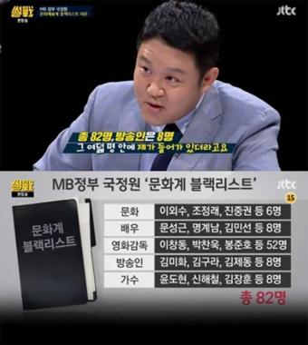 ‘썰전’ 김구라, 역시 ‘블랙리스트’ 선발주자다워? “시국 때문에 마음 불편하다”