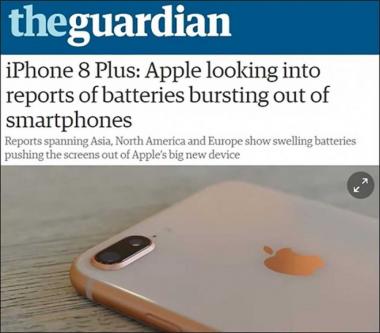 애플, 아이폰8 플러스 배터리 팽창논란 확대…‘진상조사 착수’