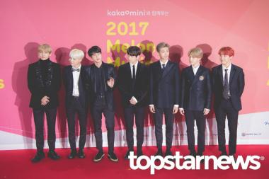 [UHD포토] 방탄소년단(BTS), ‘피·땀·눈물의 결과물을 받으러 왔습니다’ (2017 멜론뮤직어워드)