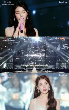 ‘2017 MMA’ 아이유, 수상소감으로 “나의 1호팬 유인나씨 감사합니다”