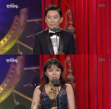 [2017 SBS 연기대상] 김원해-박진주, ‘조연상’ 감동의 소감 “판을 잘 깔아주셔서 수상할 수 있었다”