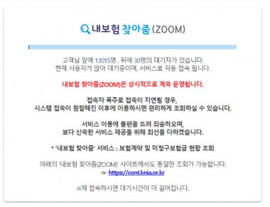 ‘내보험찾아줌’, 현재 사용자 폭주해 대기시간 오래 걸려…‘무슨 일?’