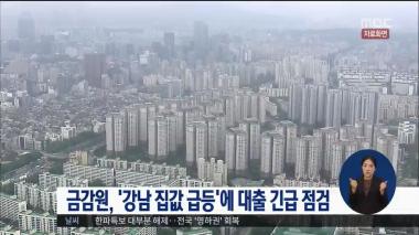 ‘MBC 정오뉴스’ 금감원, ‘강남 집값 급등’에 대출 긴급 점검