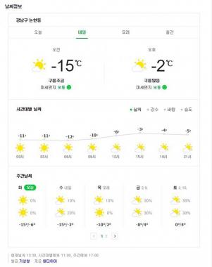 [내일날씨] 내일도 서울 아침 기온 -15도…강추위 계속된다